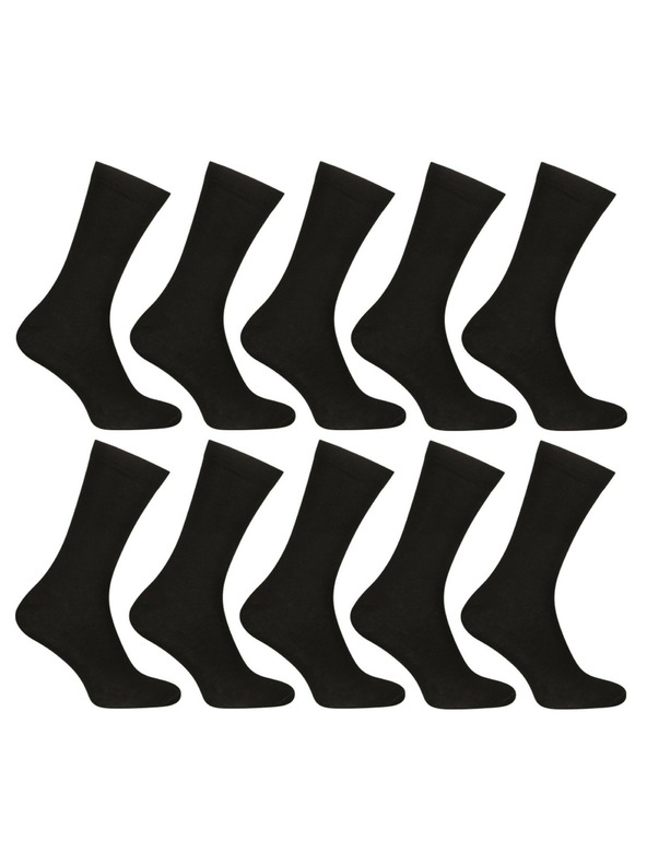 Nedeto 10er-Set - Nedeto hohe Bambus-Socken schwarz