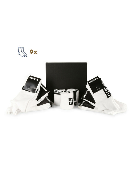 Nedeto 9er-Set - Nedeto Sport-Hochsocken weiß