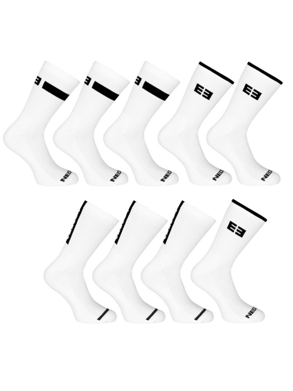 Nedeto 9er-Set - Nedeto Sport-Hochsocken weiß