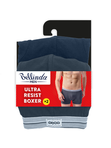 Bellinda Doppelpack Baumwoll-Boxershorts - grau - blau