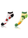 Bellinda Lustige Sneaker Socken 2 Paar - hellgrün - rot - schwarz