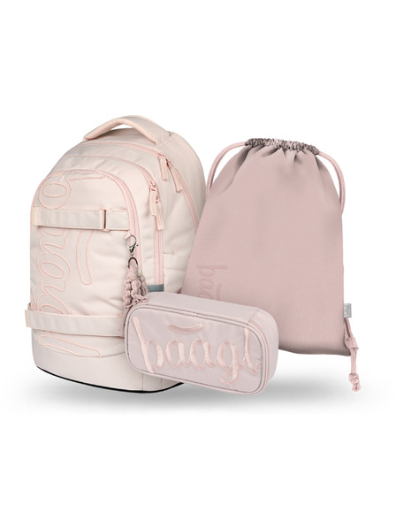 BAAGL  BAAGL SET 3 Skate max Creamy: Rucksack, Federmäppchen, Beutel