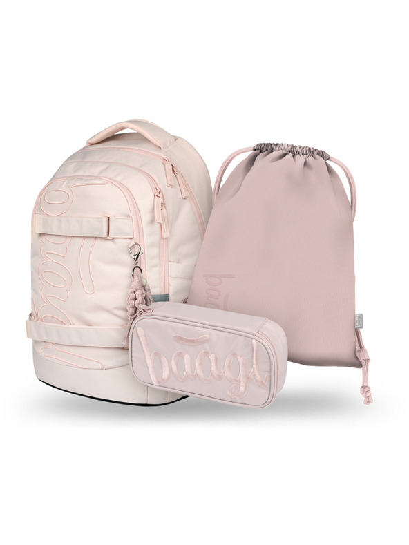 BAAGL  BAAGL SET 3 Skate max Creamy: Rucksack, Federmäppchen, Beutel