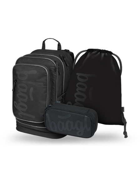 BAAGL  BAAGL SET 3 Cubic Uni schwarz: Rucksack, Federtasche, Beutel