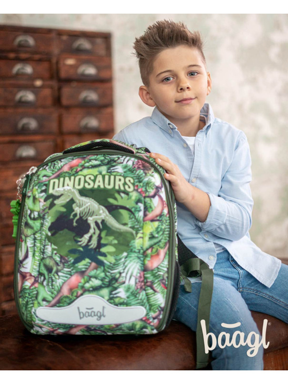 BAAGL  BAAGL 3 SET Shelly Dinosaurs: Schulranzen, Federmäppchen und Beutel