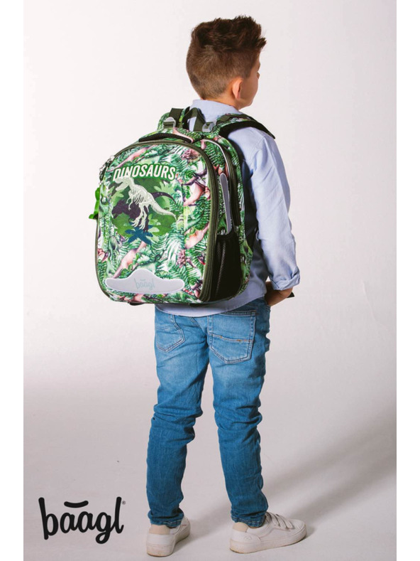 BAAGL  BAAGL 3 SET Shelly Dinosaurs: Schulranzen, Federmäppchen und Beutel