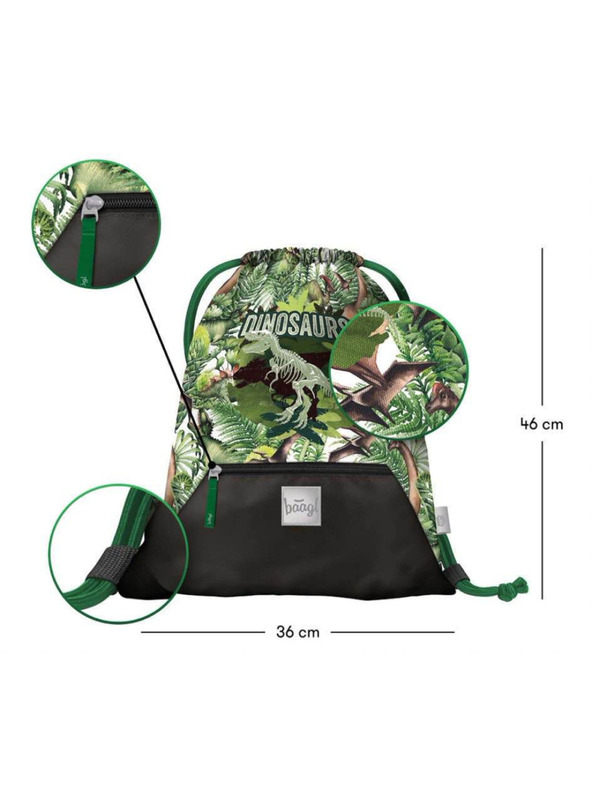 BAAGL  BAAGL 3 SET Shelly Dinosaurs: Schulranzen, Federmäppchen und Beutel
