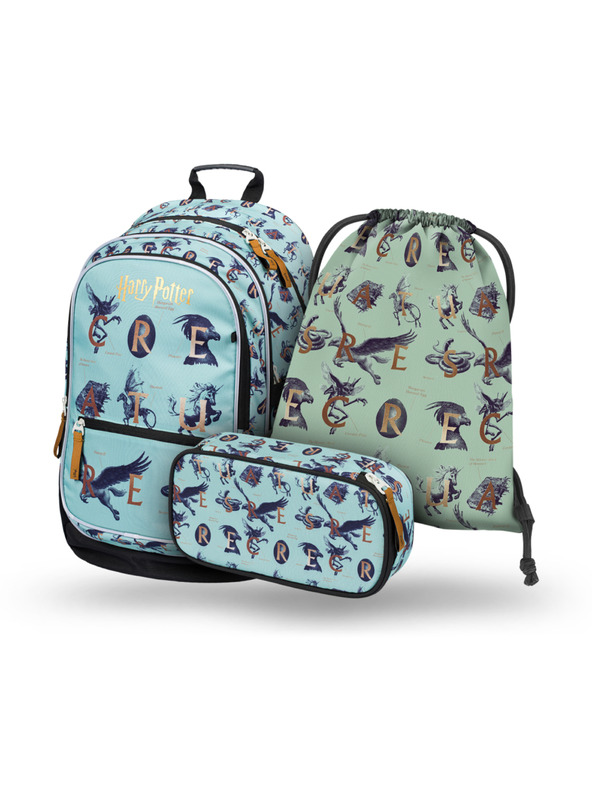 BAAGL  BAAGL 3 SET Core Harry Potter Phantastische Tierwesen: Rucksack, Federtasche, Beutel