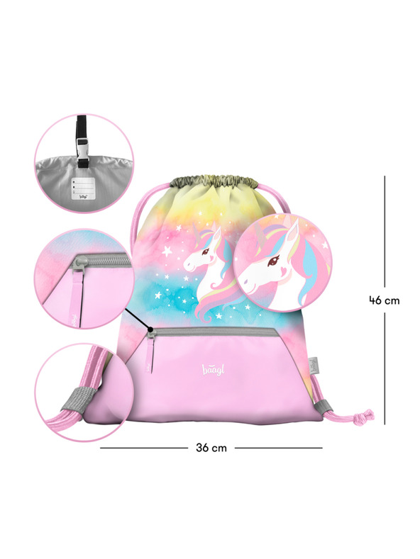 BAAGL  BAAGL Beutel mit Tasche Rainbow Unicorn