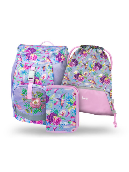 BAAGL  BAAGL 3 SET Airy Kolibri: Rucksack, Federmäppchen, Beutel