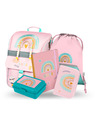 BAAGL  BAAGL 5 SET Zippy Regenbogen rosa: Schulranzen, Federtasche, Beutel, Mappe, Box