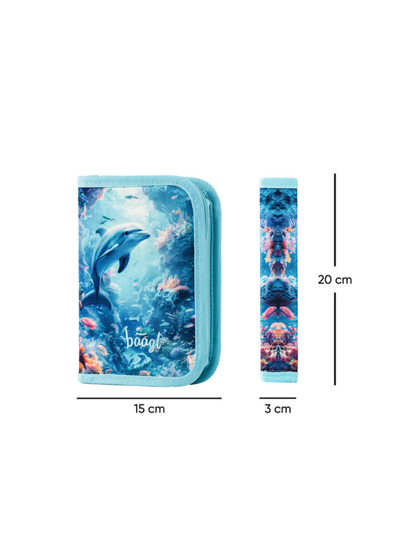 BAAGL  BAAGL SET 3 Zippy Delfin: Schulranzen, Federtasche, Beutel