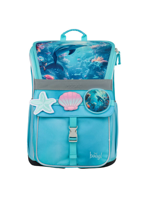 BAAGL  BAAGL SET 3 Zippy Delfin: Schulranzen, Federtasche, Beutel