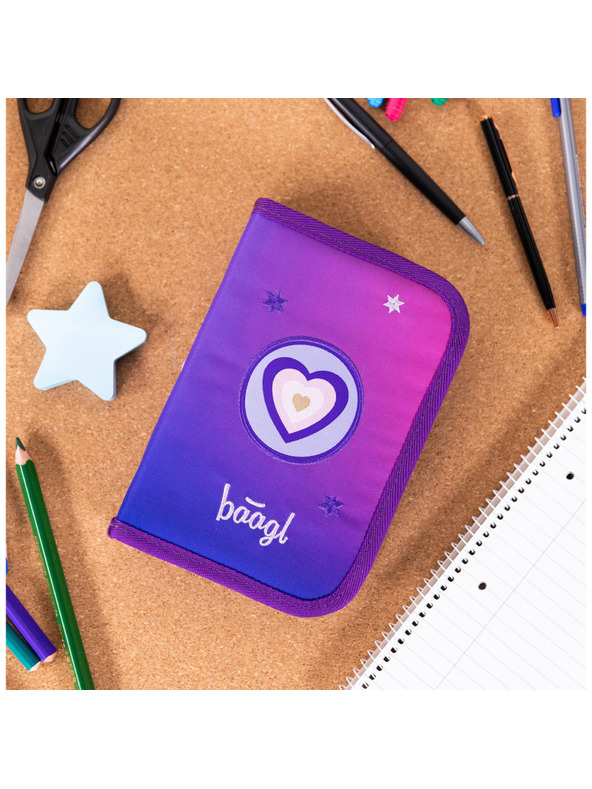 BAAGL  BAAGL SET 3 AIRY Pferde Herz: Rucksack, Federmäppchen, Beutel