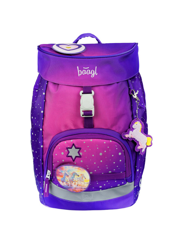 BAAGL  BAAGL SET 3 AIRY Pferde Herz: Rucksack, Federmäppchen, Beutel