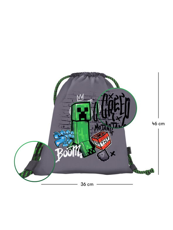 BAAGL  BAAGL SET 3 Skate Minecraft TNT: Rucksack, Etui, Beutel