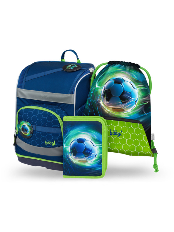 BAAGL  BAAGL SET 3 Zippy plus Fußball: Schulranzen, Federmäppchen, Beutel