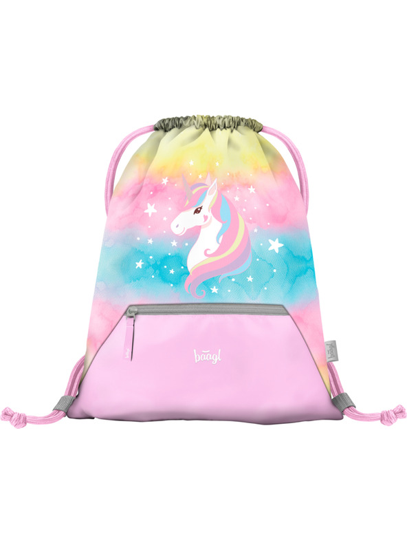 BAAGL  BAAGL SET 3 Zippy plus Regenbogen Einhorn: Schulranzen, Federtasche, Beutel