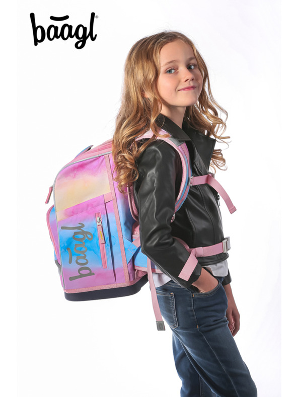 BAAGL  BAAGL SET 3 Zippy plus Regenbogen Einhorn: Schulranzen, Federtasche, Beutel