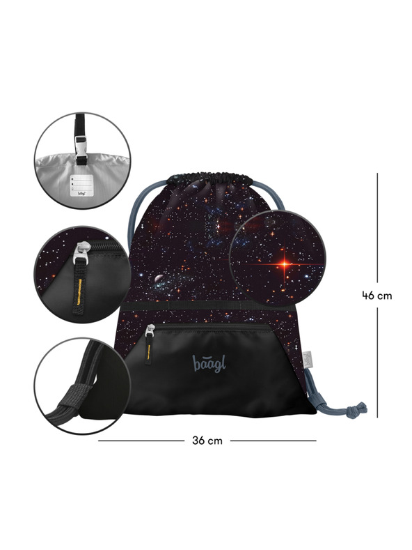 BAAGL  BAAGL SET 3 Zippy plus Pixel Space: Schulranzen, Federmäppchen, Beutel