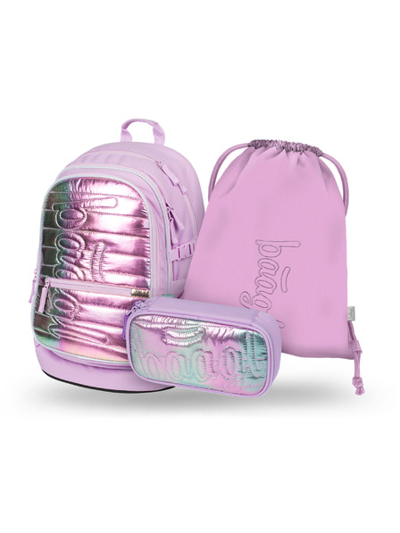 BAAGL  BAAGL SET 3 Core Lavendel: Rucksack, Federmäppchen, Beutel