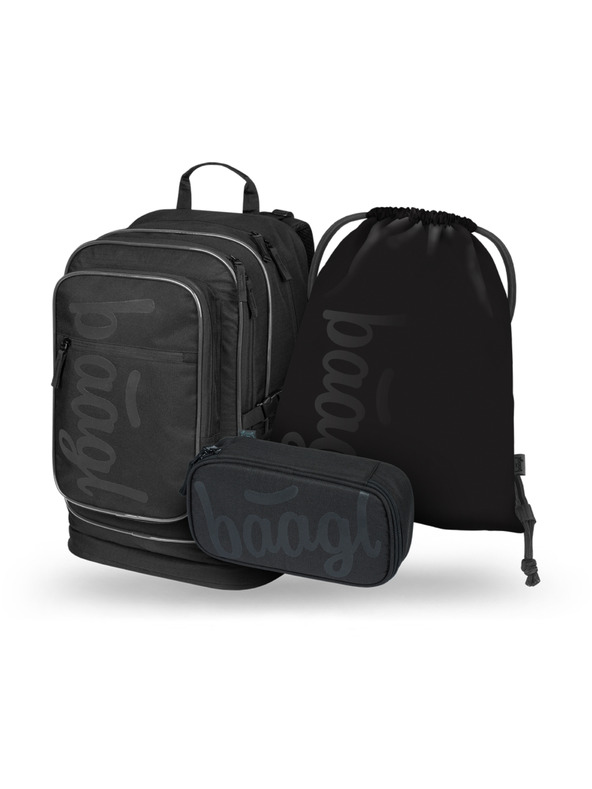 BAAGL  BAAGL SET 3 Cubic Uni schwarz: Rucksack, Federtasche, Beutel