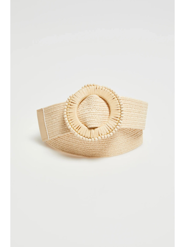 Moodo Beiger Gürtel mit runder Schnalle