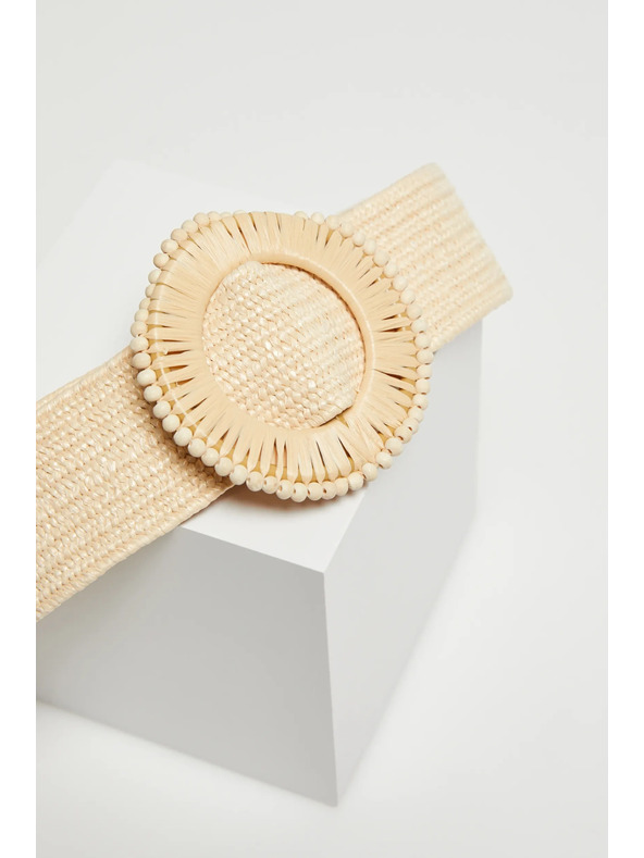 Moodo Beiger Gürtel mit runder Schnalle