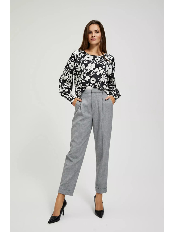 Moodo Schwarz-weiße Blumenbluse von Moodo