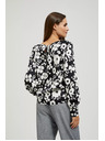 Moodo Schwarz-weiße Blumenbluse von Moodo