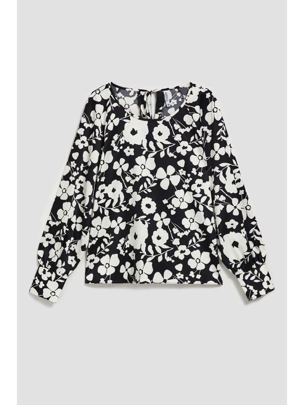 Moodo Schwarz-weiße Blumenbluse von Moodo