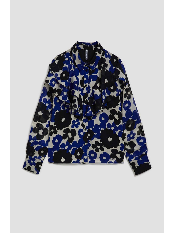 Moodo Bunte Bluse mit Volant
