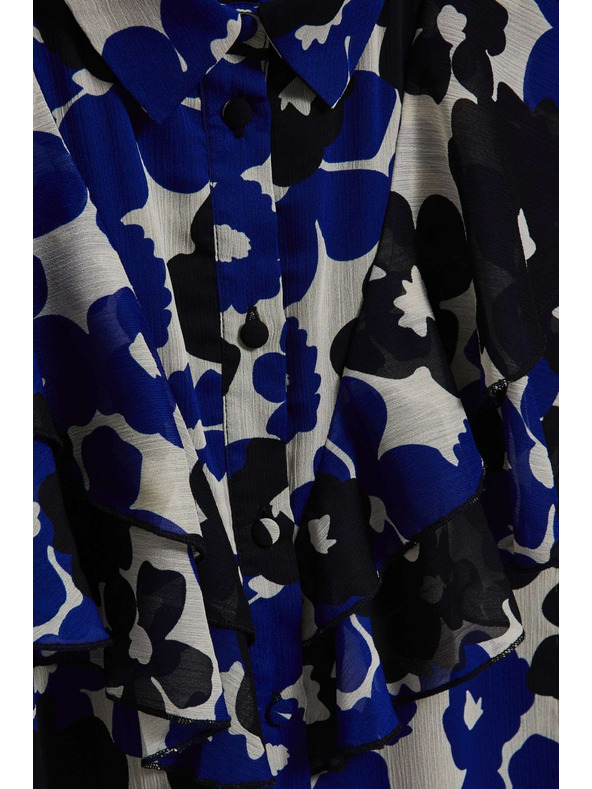 Moodo Bunte Bluse mit Volant