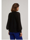 Moodo Schwarze Bluse mit transparenten Ärmeln