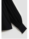 Moodo Schwarze Bluse mit transparenten Ärmeln