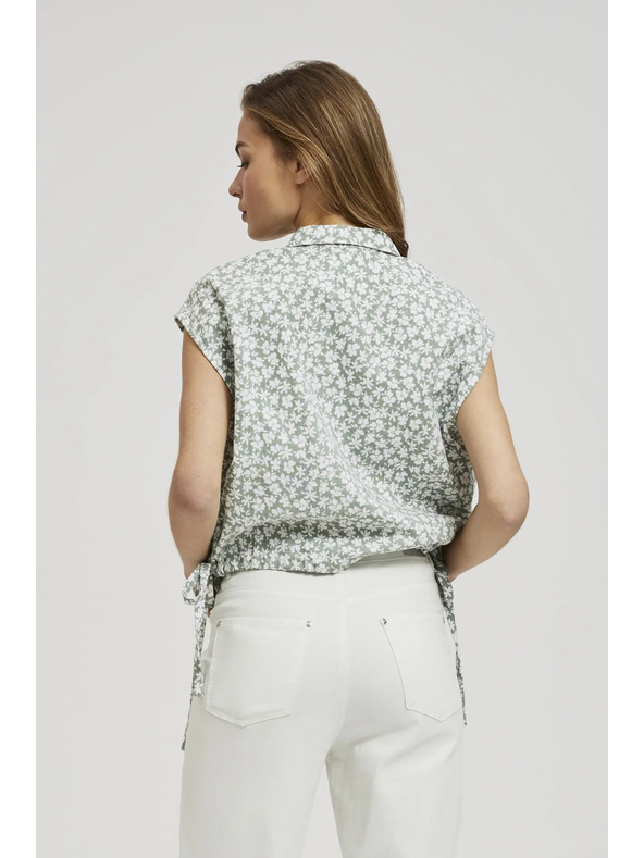 Moodo Gemusterte Bluse zum Binden