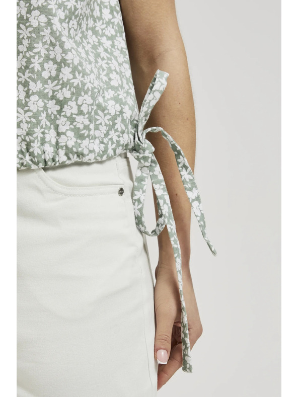 Moodo Gemusterte Bluse zum Binden