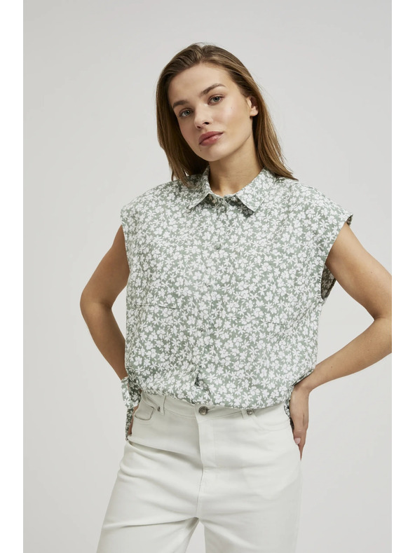 Moodo Gemusterte Bluse zum Binden