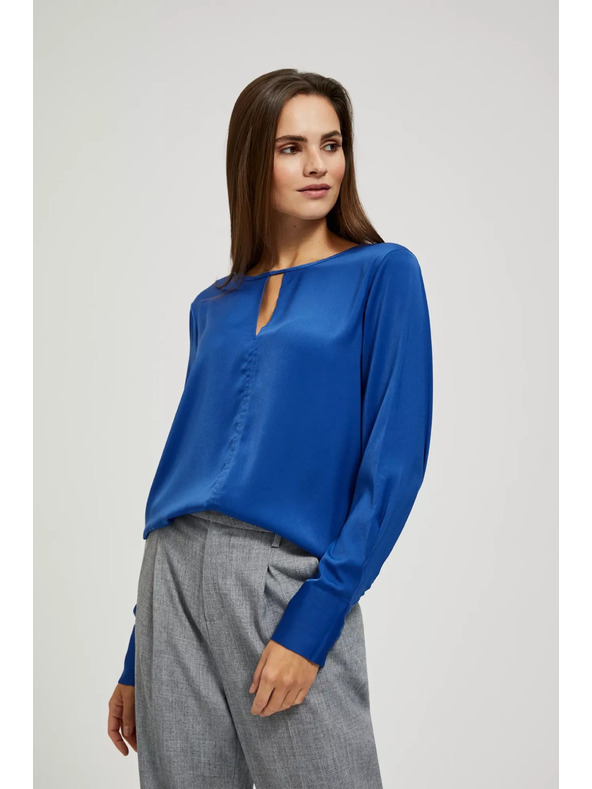 Moodo Blaue glänzende Bluse von Moodo