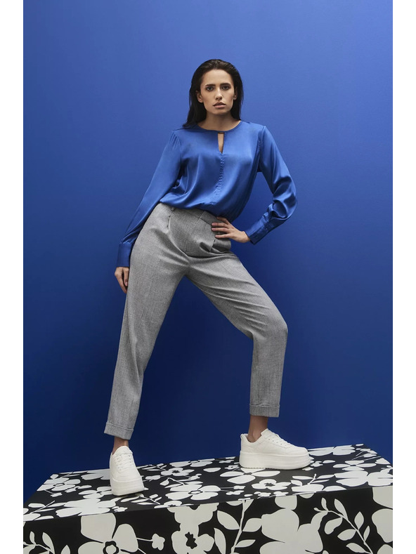 Moodo Blaue glänzende Bluse von Moodo