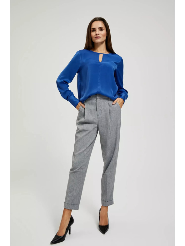 Moodo Blaue glänzende Bluse von Moodo