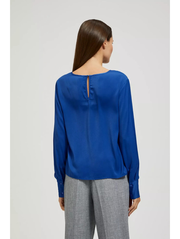 Moodo Blaue glänzende Bluse von Moodo