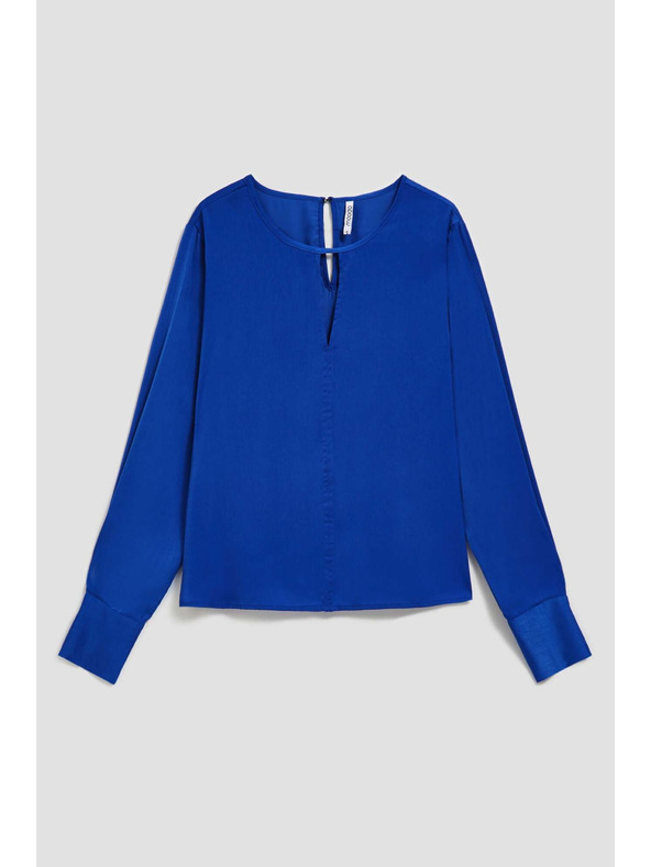 Moodo Blaue glänzende Bluse von Moodo
