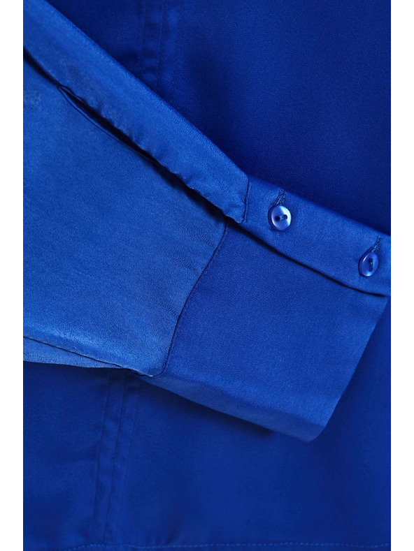 Moodo Blaue glänzende Bluse von Moodo