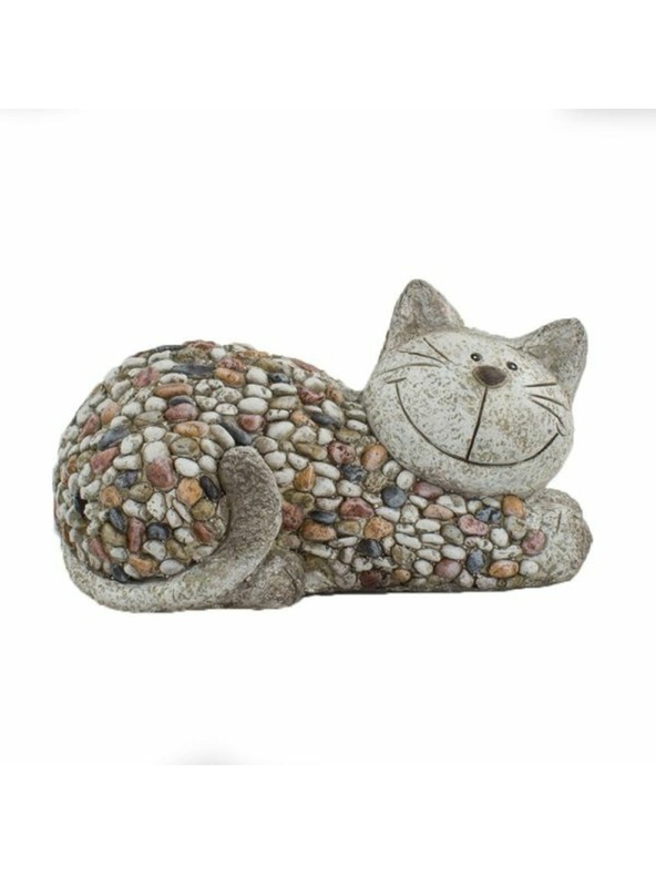 Casa de Engel Garten-Dekokatze mit Steinchen (Polyresin), 0/4