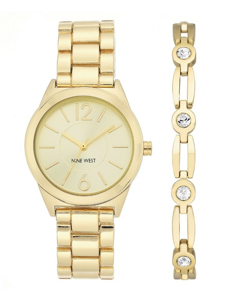 Nine West	 Damen-Geschenkset mit Uhr und Armband Nine West NW/2168GPST