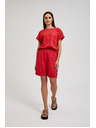 Moodo Rote Leinenshorts