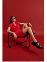 Moodo Rote Leinenshorts