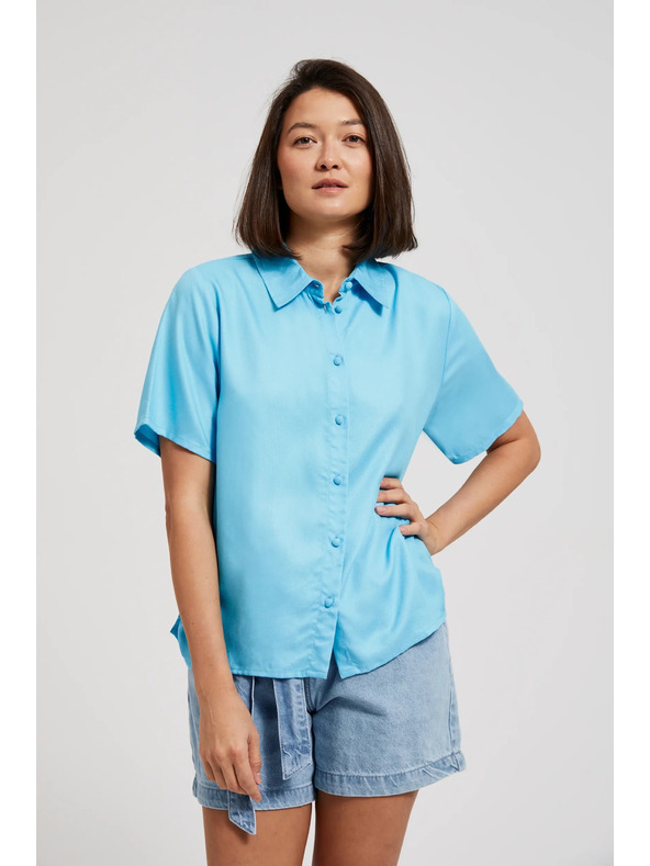Moodo Hellblaues Kurzarmhemd