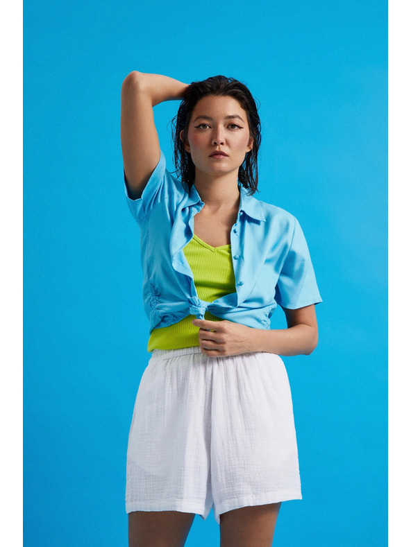 Moodo Hellblaues Kurzarmhemd